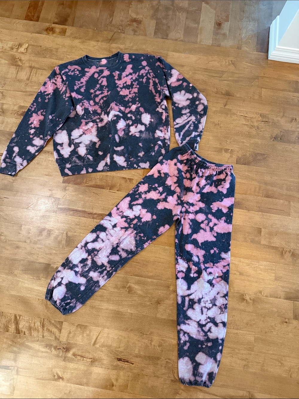 Tie-Dye Jogger Pants - Pink and Black